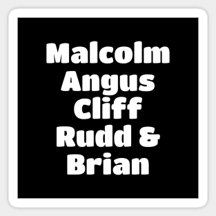 AC/DC Band Member White Type Sticker